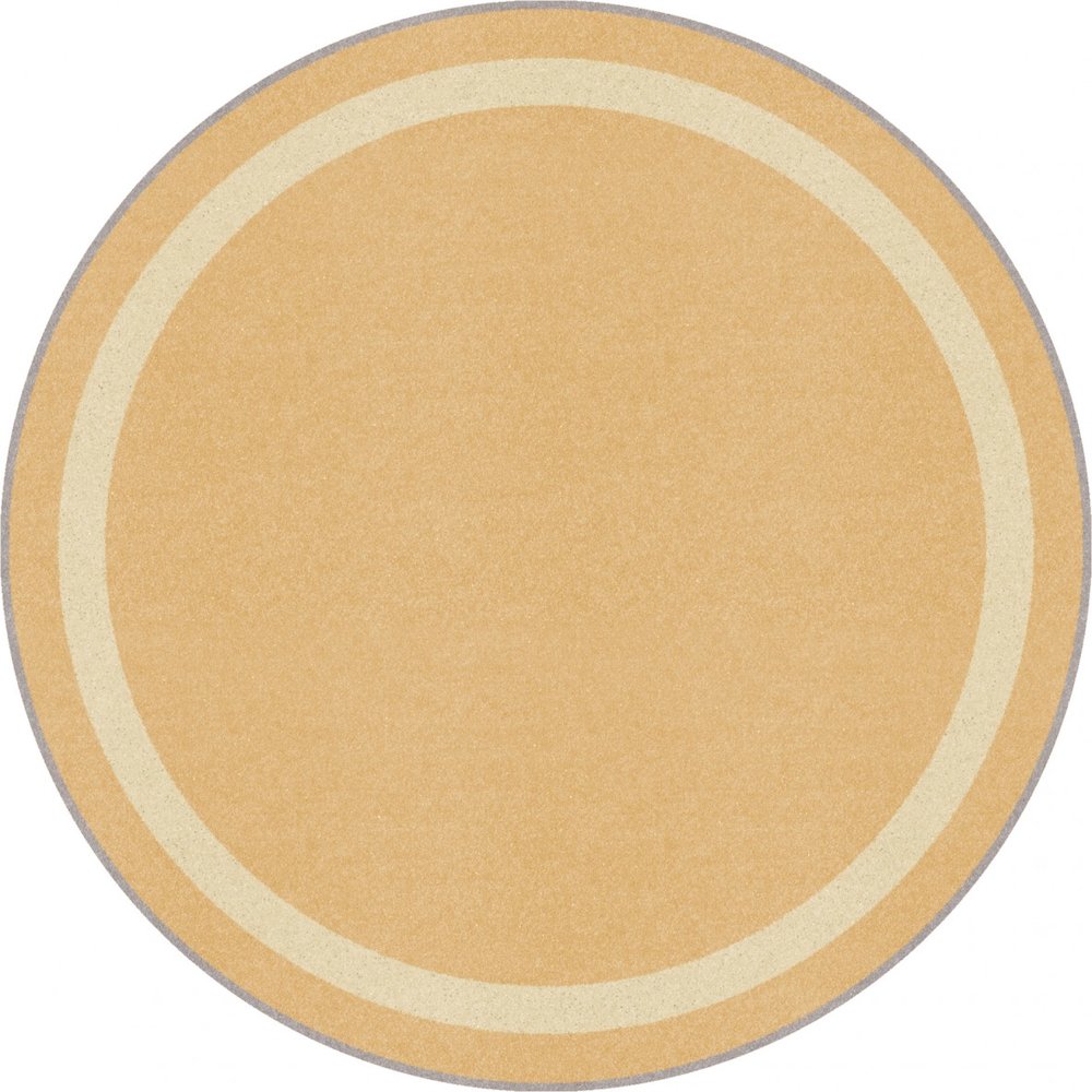 Kid Essentials Portrait 7'7" Round Area Rug in Color Sandstone. Picture 1