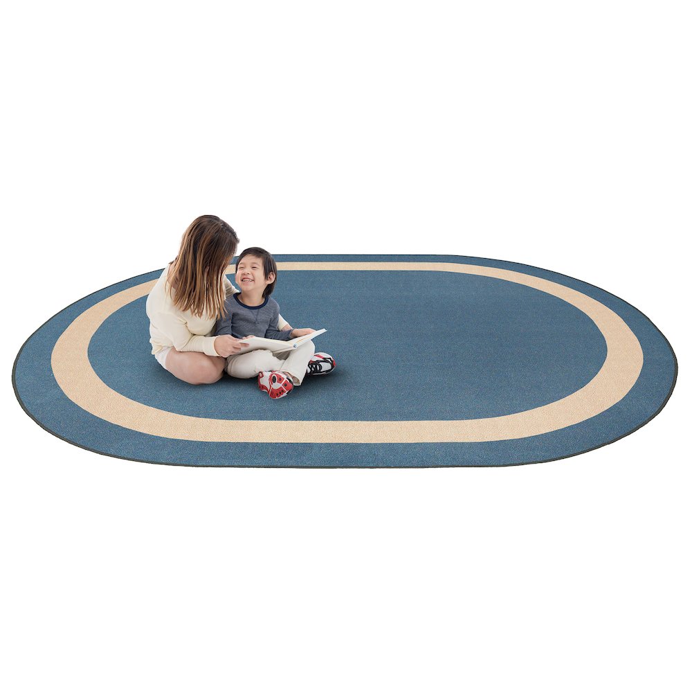 Kid Essentials Portrait 10'9" x 13'2" Oval Area Rug in Color Seaside. Picture 4