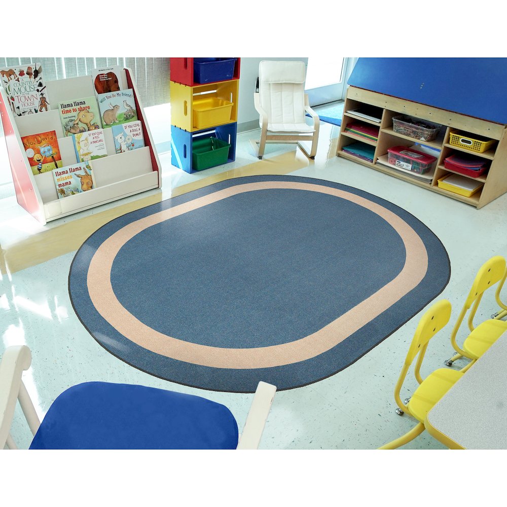Kid Essentials Portrait 5'4" x 7'8" Oval Area Rug in Color Seaside. Picture 3