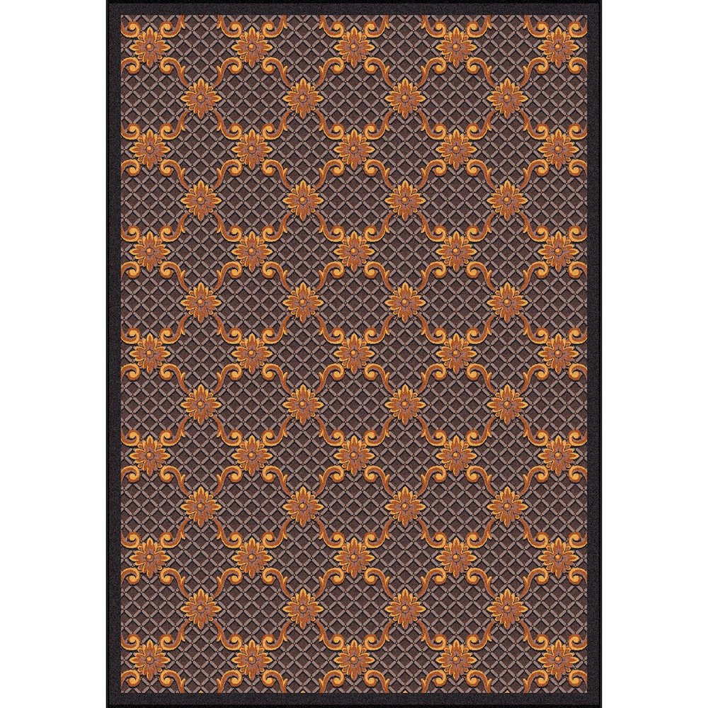 Any Day Matinee Queen Anne 3'10" x 5'4" Area Rug in Color Brown. Picture 1