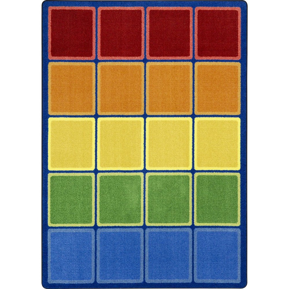 Kid Essentials Rainbow Blocks 5'4" x 7'8" Area Rug in Color Multi. Picture 1