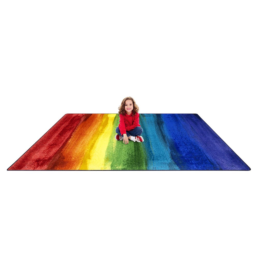 Kid Essentials Rainbow Magic 5'4" x 7'8" Area Rug in Color Rainbow. Picture 5