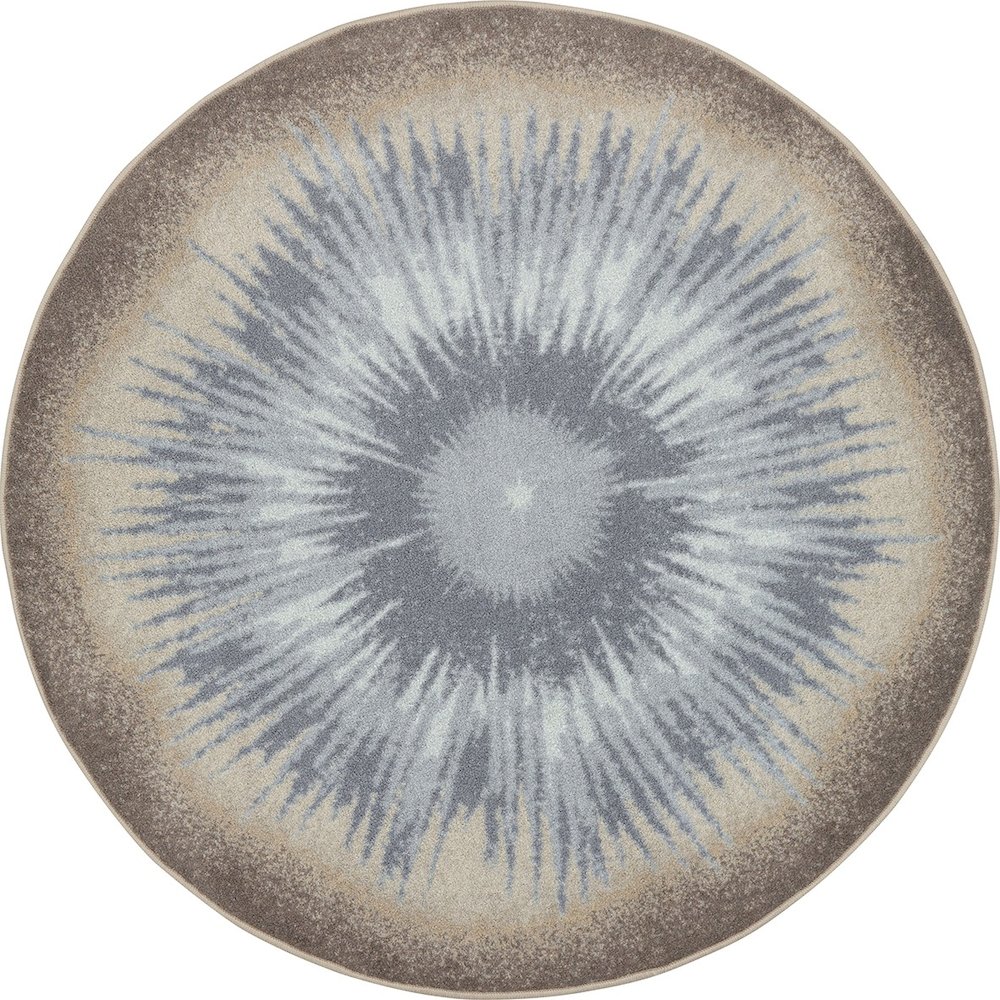 Kid Essentials Rare Earth 5'4" Round Area Rug in Color Sandstone. Picture 1