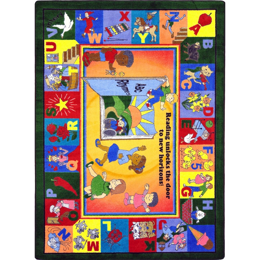 Kid Essentials Read & Rhyme 5'4" x 7'8" Area Rug in Color Multi. Picture 1