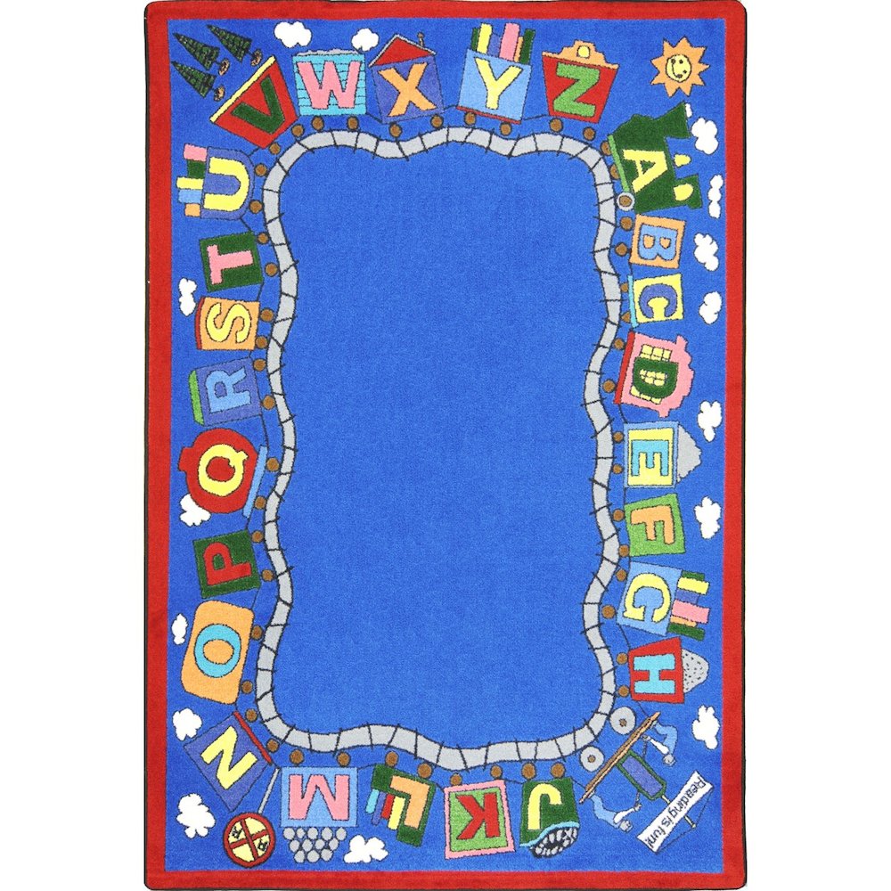 Kid Essentials Reading Train 5'4" x 7'8" Area Rug in Color Multi. Picture 1