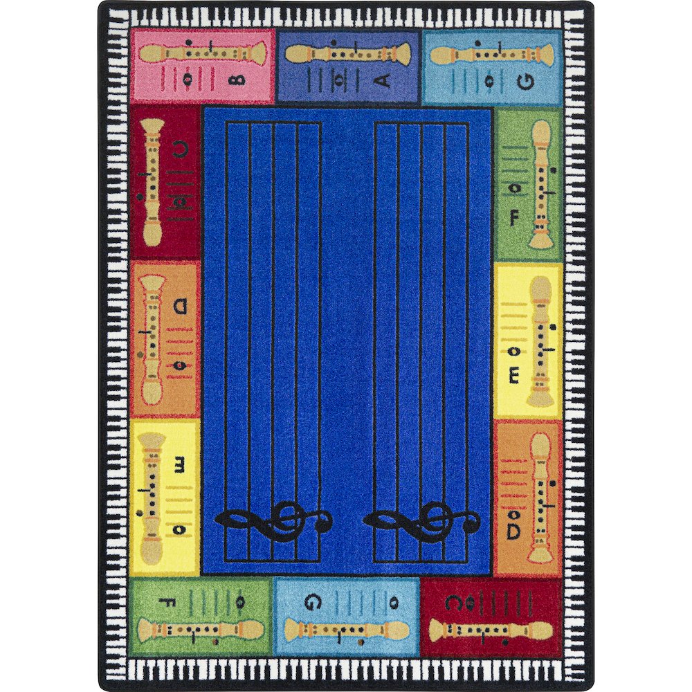 Recorderific 5'4" x 7'8" Area Rug in Color Multi. Picture 1