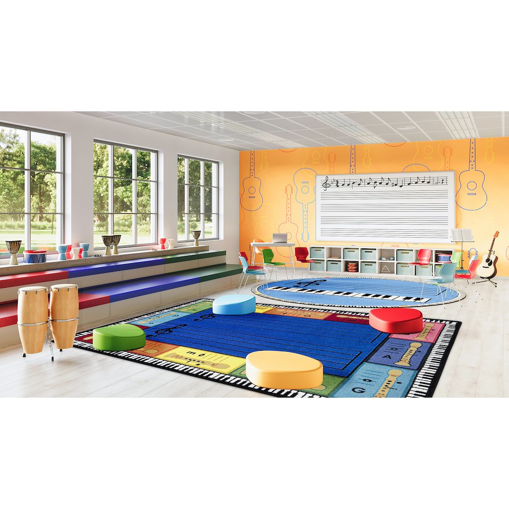Recorderific 5'4" x 7'8" Area Rug in Color Multi. Picture 3