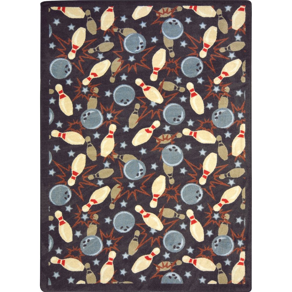 Games People Play Retro Bowl 3'10" x 5'4" Area Rug in Color Chocolate. Picture 1
