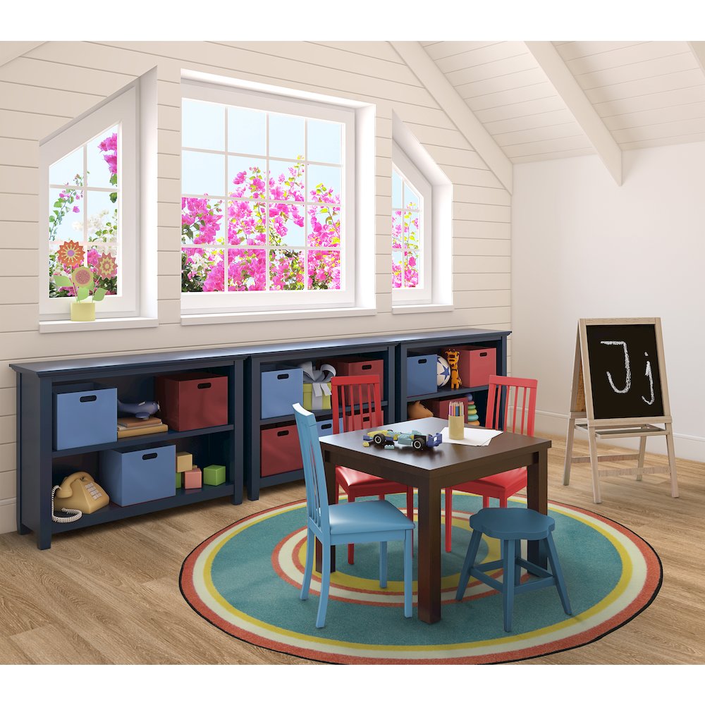 Kid Essentials Ripples 7'7" Round Area Rug in Color Beach. Picture 3
