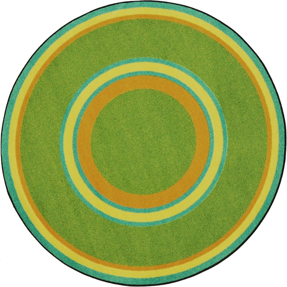 Kid Essentials Ripples 7'7" Round Area Rug in Color Retro. Picture 1