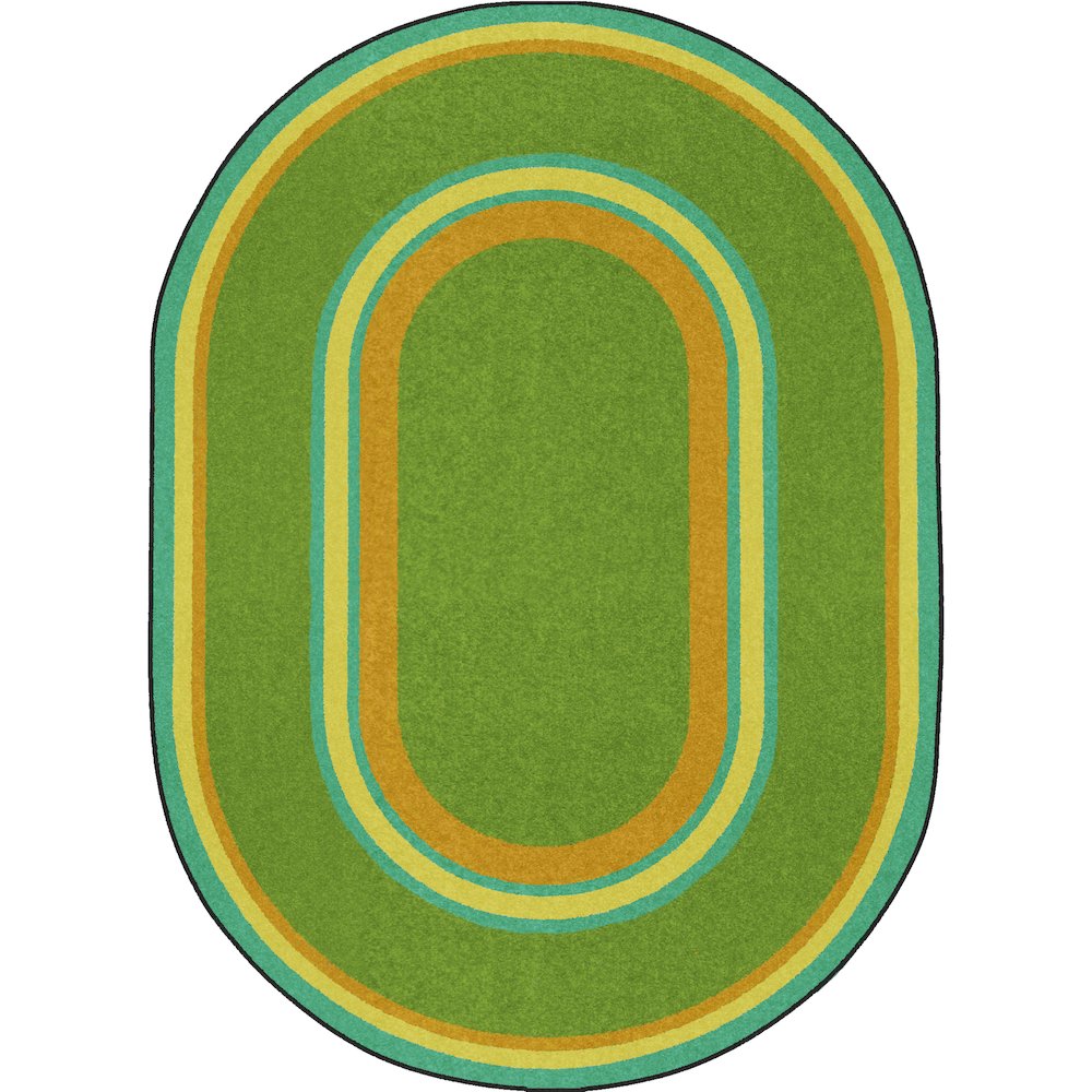 Kid Essentials Ripples 3'10" x 5'4" Oval Area Rug in Color Retro. Picture 1