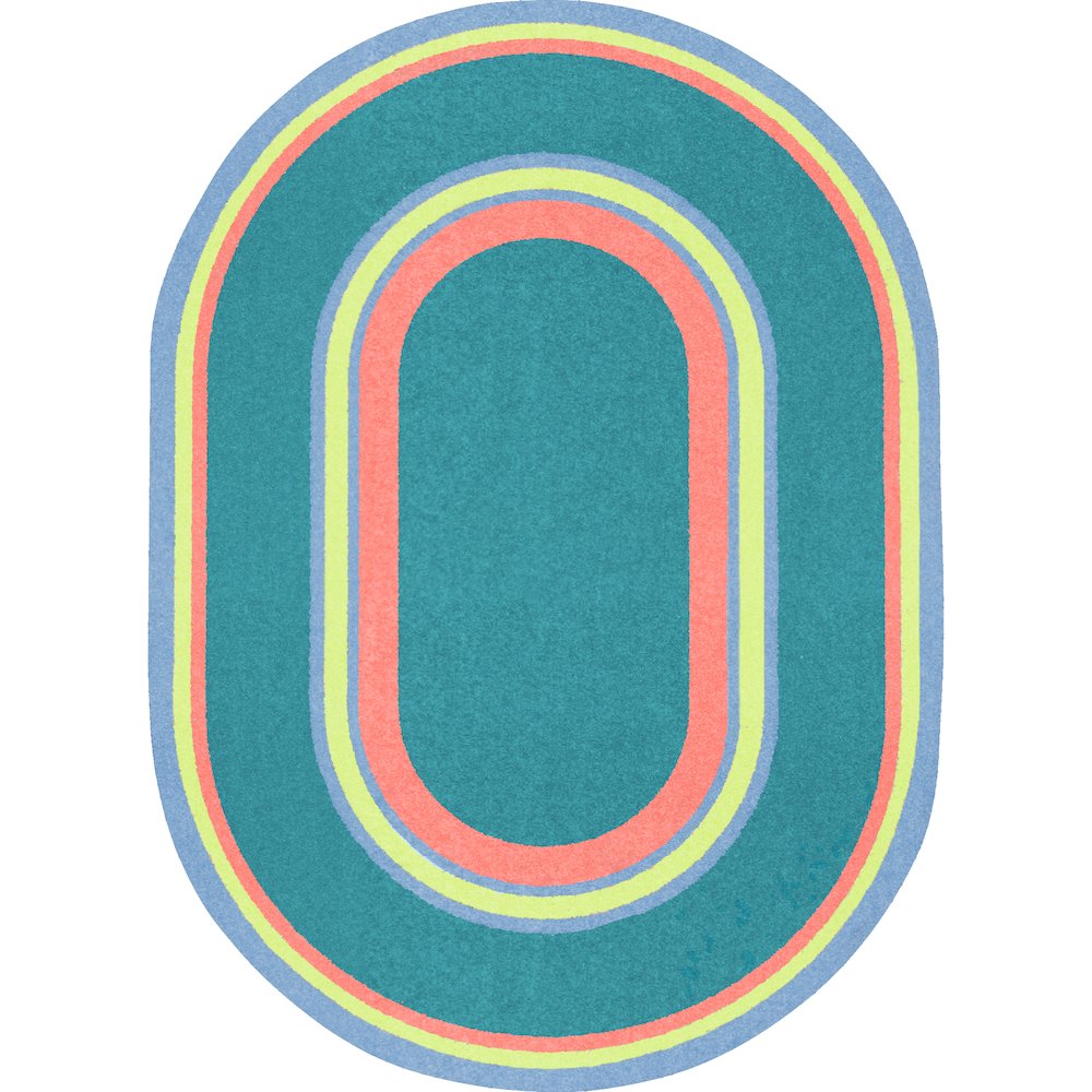 Kid Essentials Ripples 3'10" x 5'4" Oval Area Rug in Color Teen. Picture 1