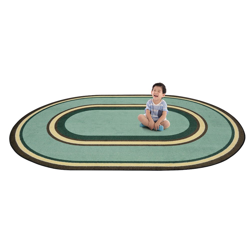 Kid Essentials Ripples 3'10" x 5'4" Oval Area Rug in Color Woodland. Picture 2