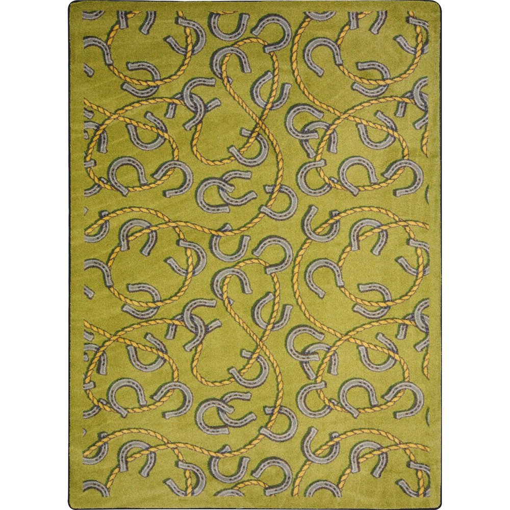 Kaleidoscope Rodeo 3'10" x 5'4" Area Rug in Color Olive. Picture 1