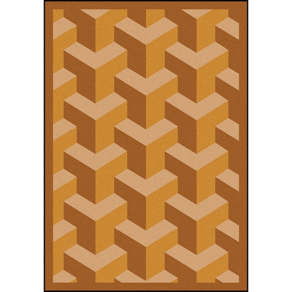 Kaleidoscope Rooftop 3'10" x 5'4" Area Rug in Color Wheat. Picture 1