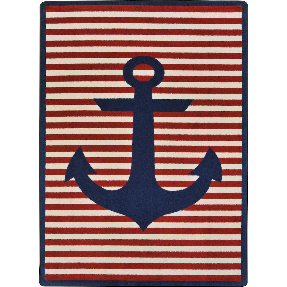 Kid Essentials Safe Mooring 3'10" x 5'4" Area Rug in Color Blue. Picture 1