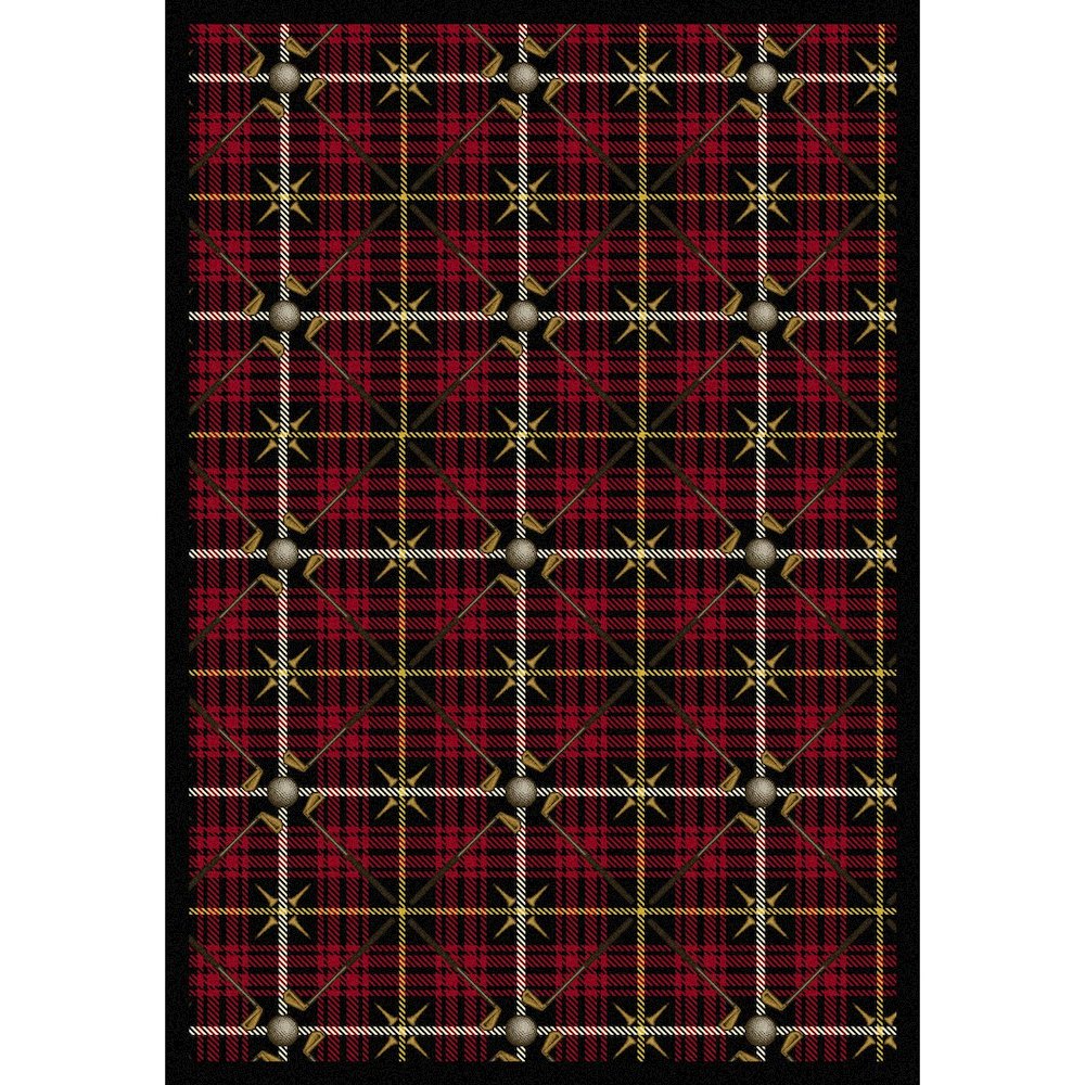 Games People Play Saint Andrews 3'10" x 5'4" Area Rug in Color Lumberjack Red. Picture 1