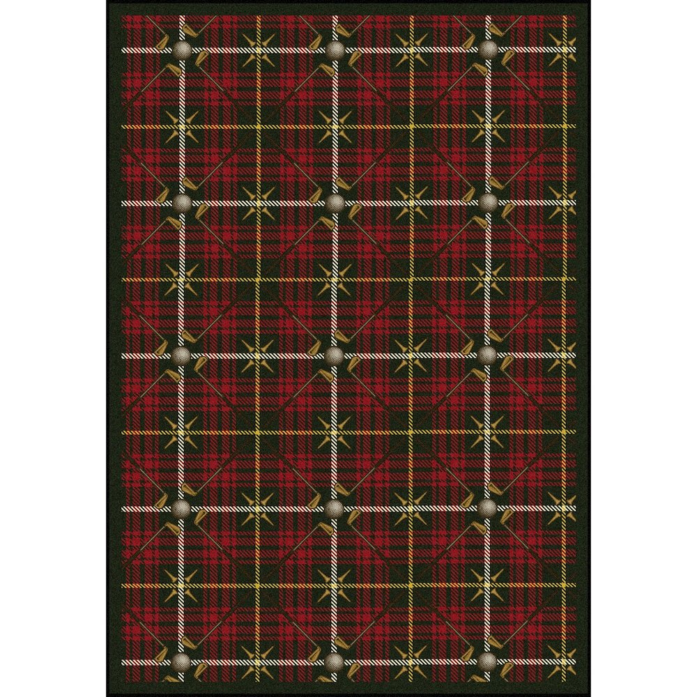 Games People Play Saint Andrews 3'10" x 5'4" Area Rug in Color Tartan Green. Picture 1