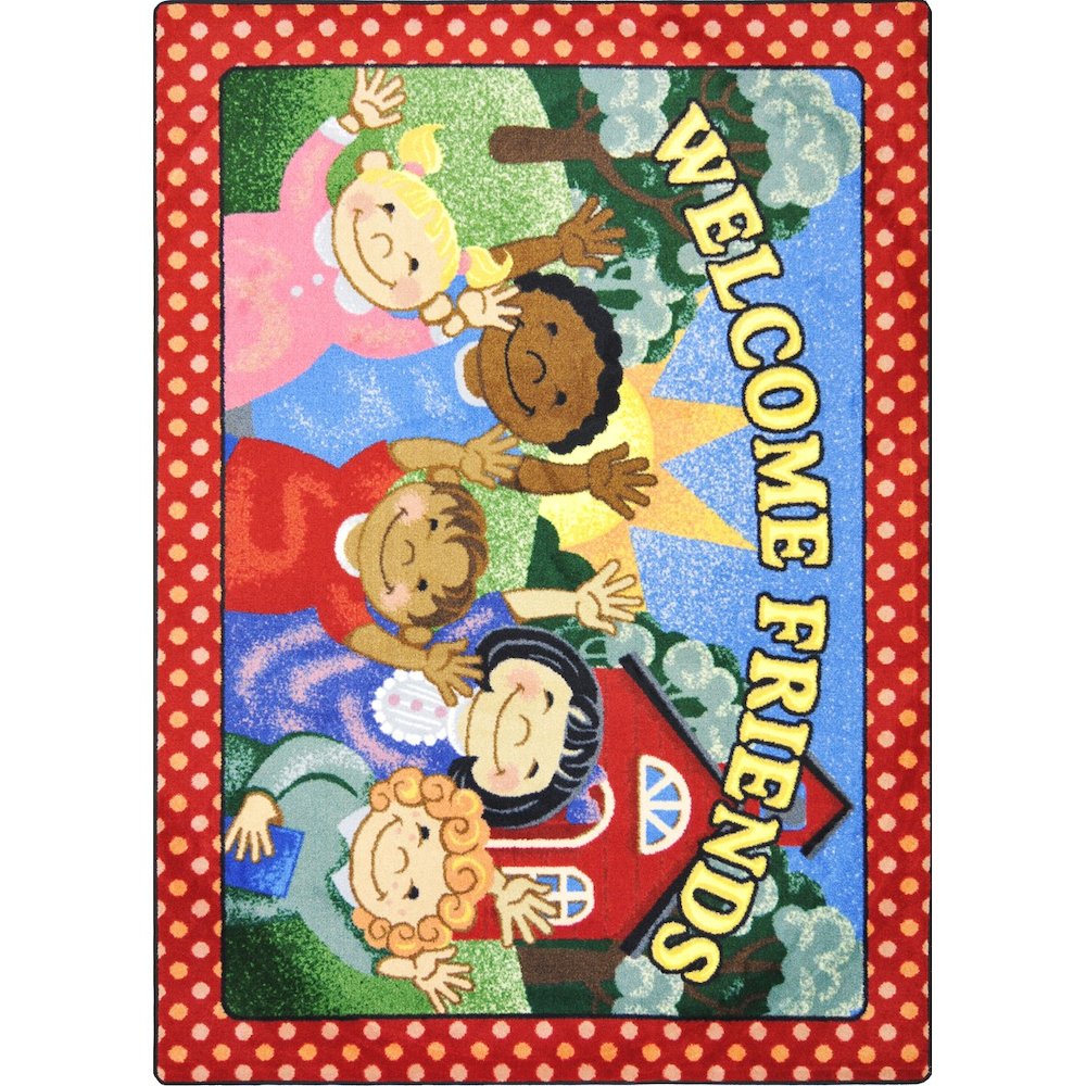Kid Essentials School Days 3'10" x 5'4" Area Rug in Color Multi. Picture 1