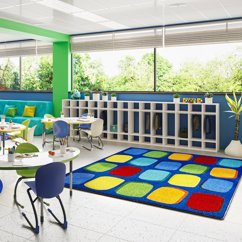 Kid Essentials Seat Yourself 5'4" x 7'8" Area Rug in Color Multi. Picture 2