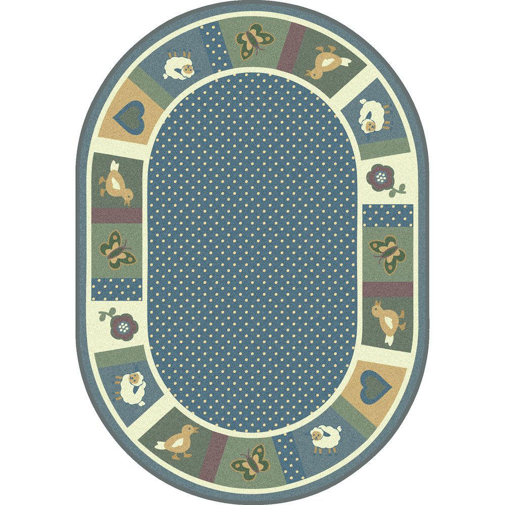 Kid Essentials Seeing Spots 3'10" x 5'4" Oval Area Rug in Color Soft. Picture 1