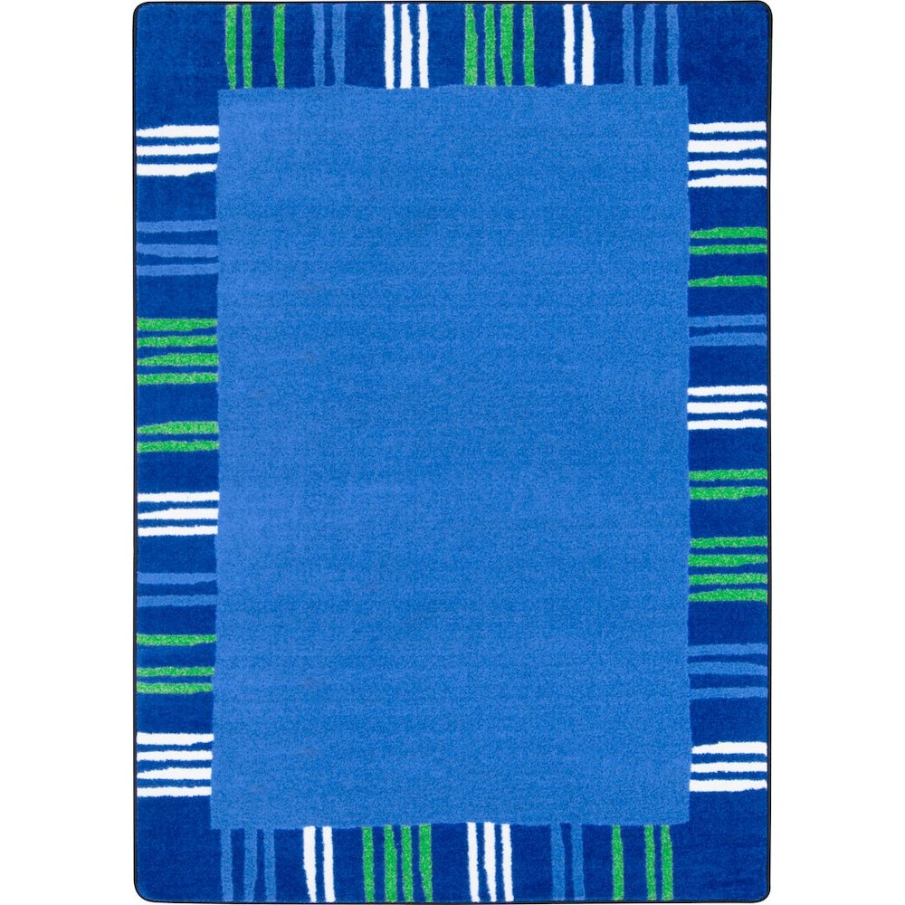 Kid Essentials Seeing Stripes 5'4" x 7'8" Area Rug in Color Seaglass. Picture 1