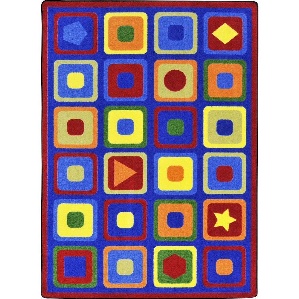Kid Essentials Seeking Shapes 5'4" x 7'8" Area Rug in Color Multi. Picture 1
