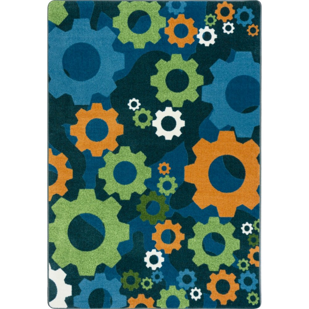 Kid Essentials Shifting Gears 3'10" x 5'4" Area Rug in Color Citrus. Picture 1
