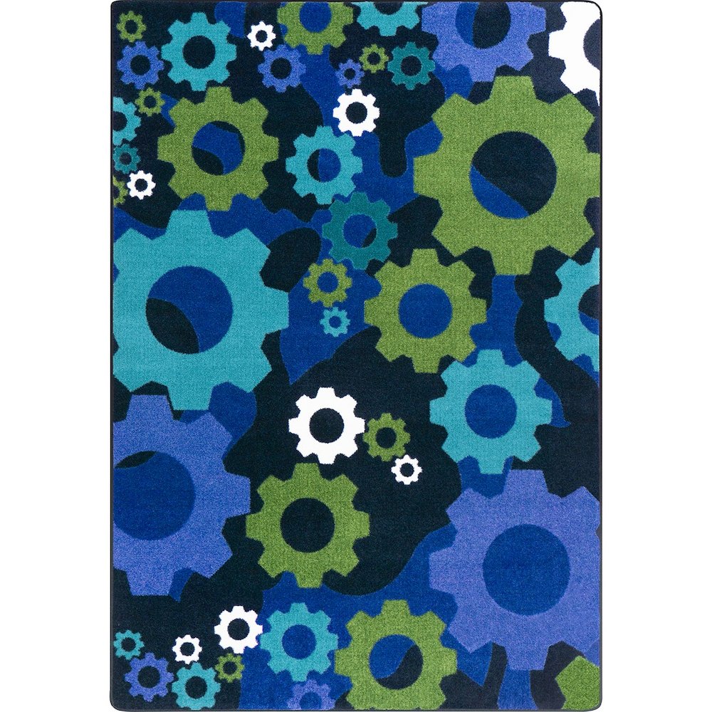 Kid Essentials Shifting Gears 3'10" x 5'4" Area Rug in Color Violet. Picture 1