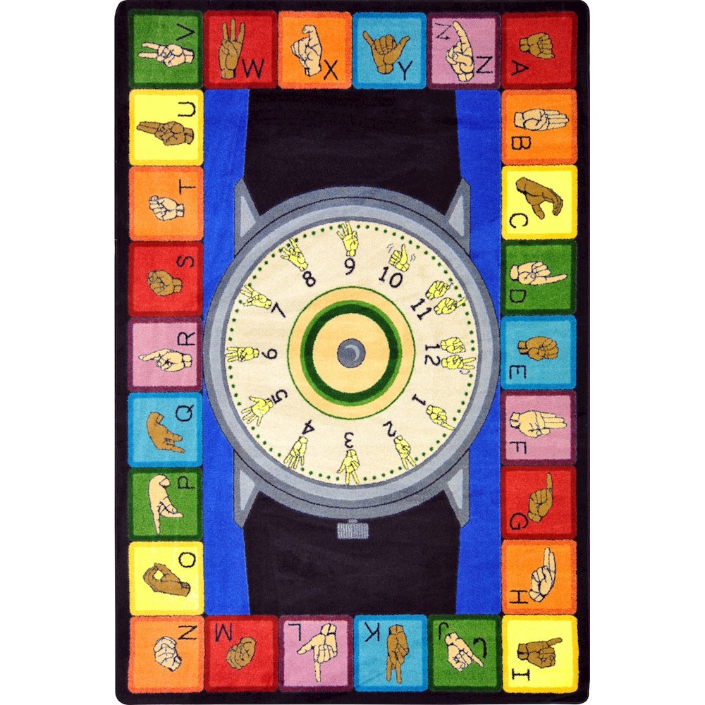 Kid Essentials Signs of the Time 5'4" x 7'8" Area Rug in Color Multi. Picture 1