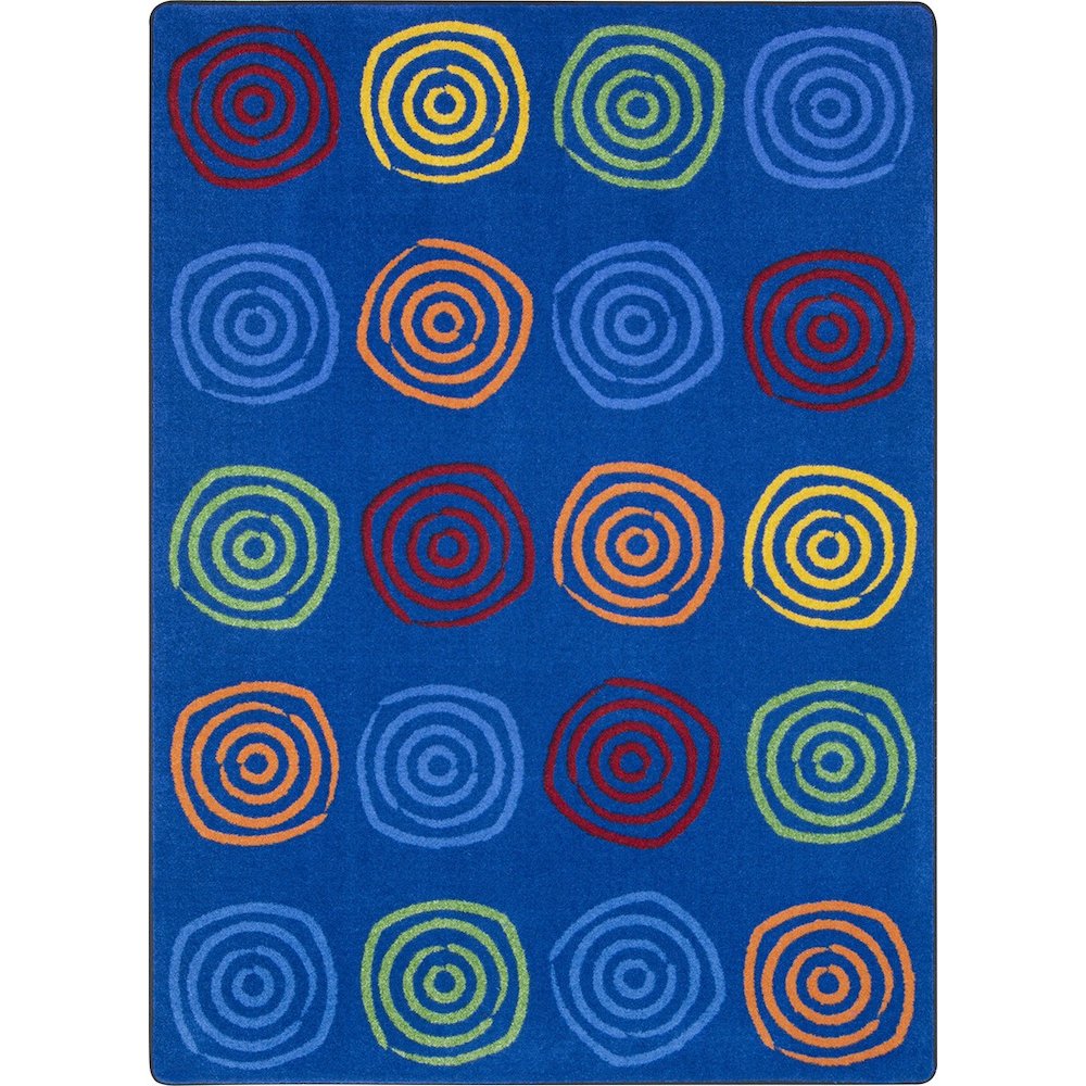 Kid Essentials Simply Swirls 5'4" x 7'8" Area Rug in Color Rainbow. Picture 1