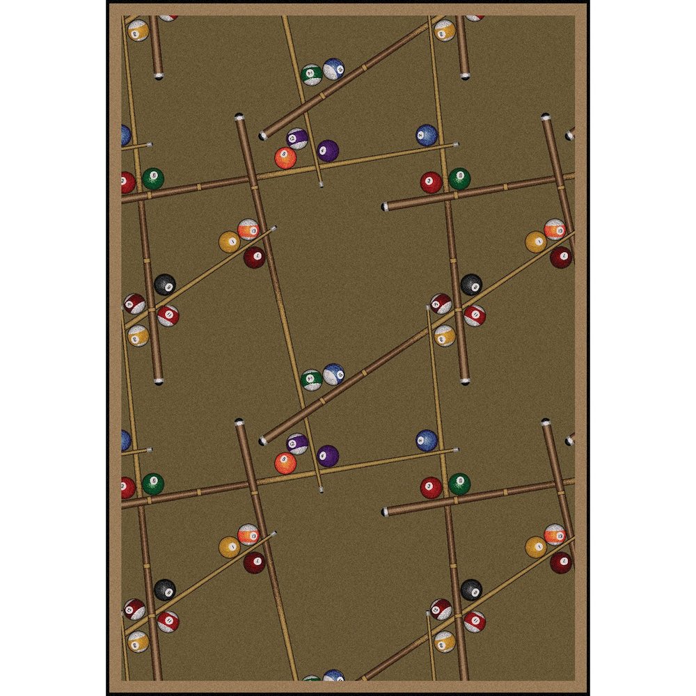 Games People Play Snookered 3'10" x 5'4" Area Rug in Color Dark Dust. Picture 1
