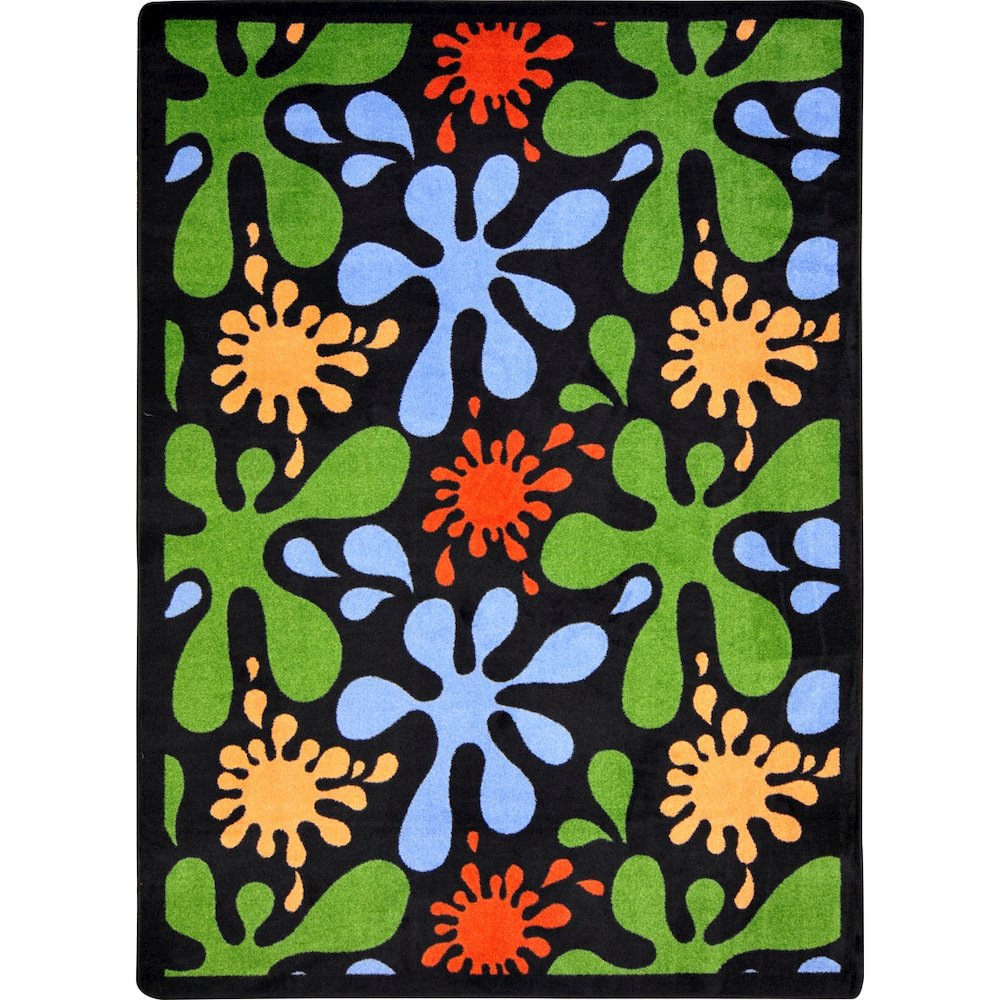Kid Essentials Splat 3'10" x 5'4" Area Rug in Color Black. Picture 1