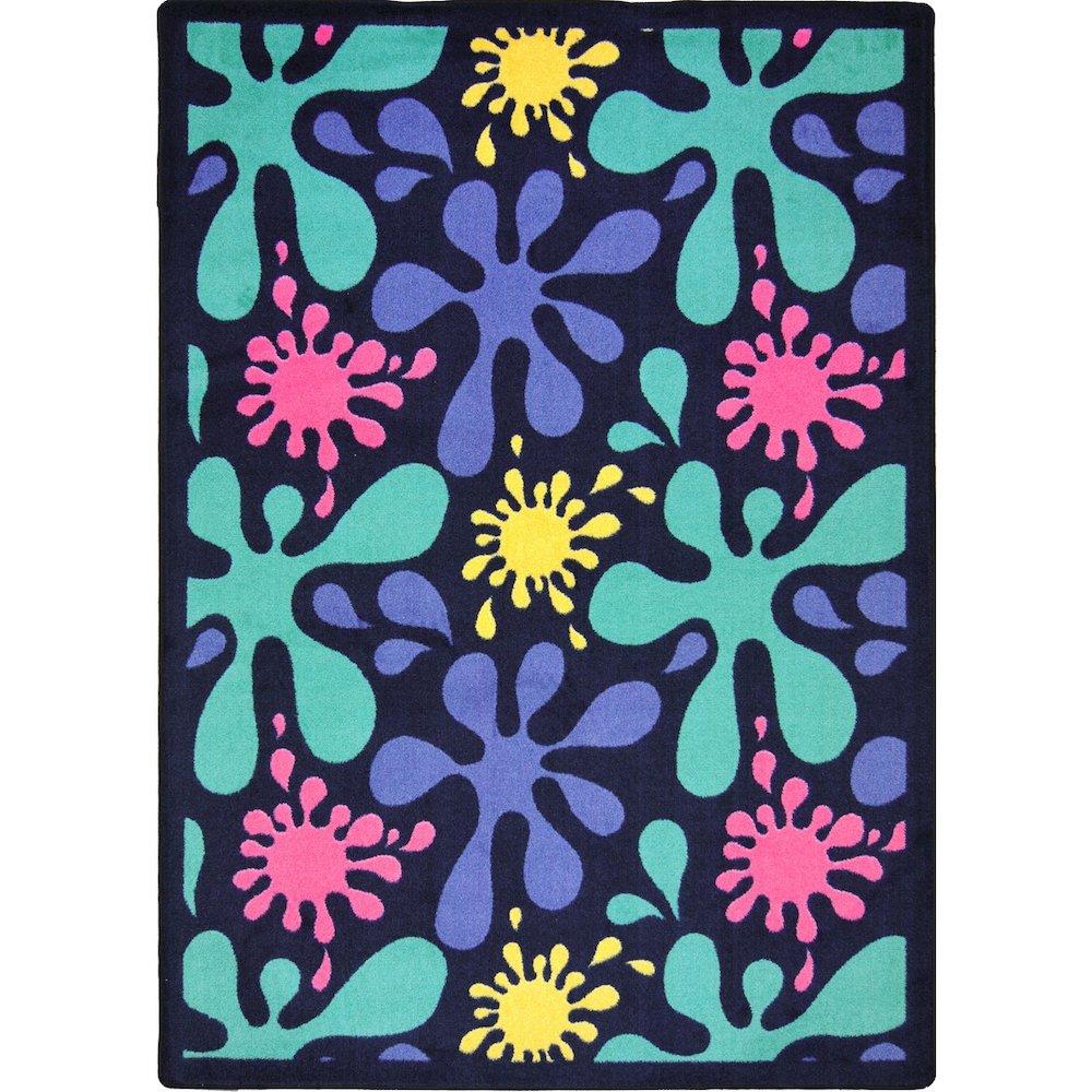 Kid Essentials Splat 3'10" x 5'4" Area Rug in Color Navy. Picture 1