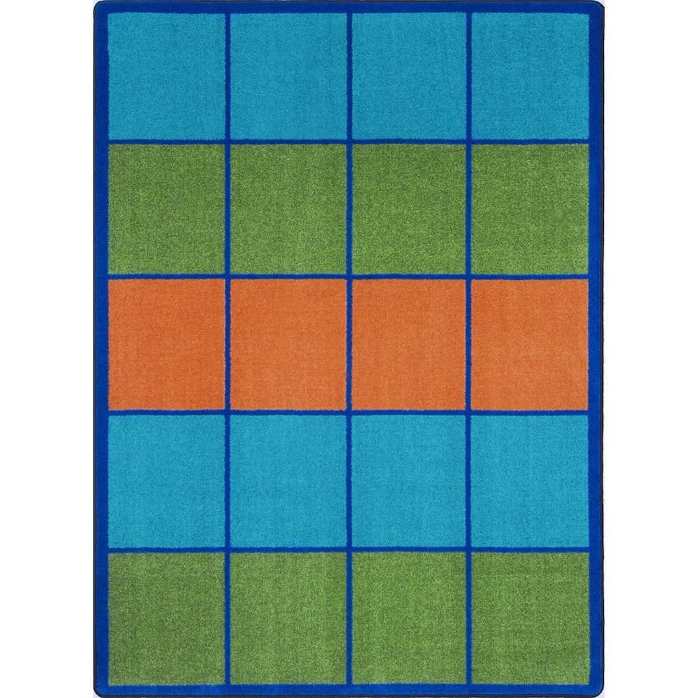 Kid Essentials Squares to Spare 5'4" x 7'8" Area Rug in Color Multi. Picture 1