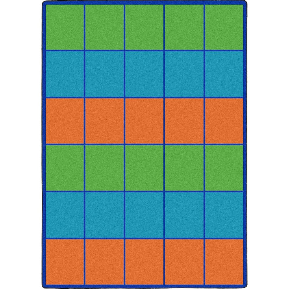 Kid Essentials Squares to Spare 7'8" x 10'9" Area Rug in Color Multi. Picture 1