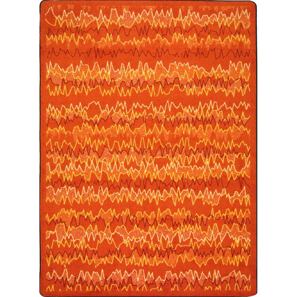 Kid Essentials Static Electricity 3'10" x 5'4" Area Rug in Color Orange. Picture 1