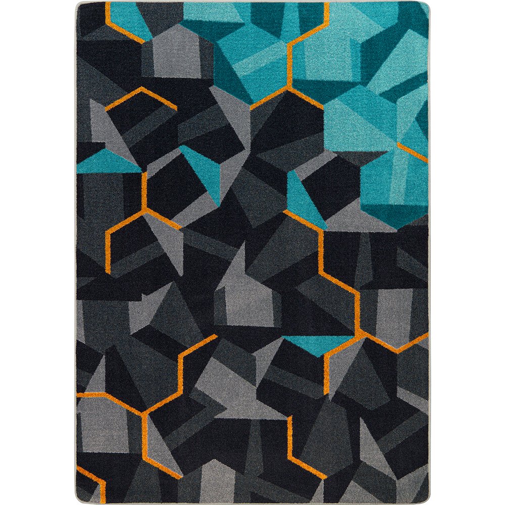 Kid Essentials Stealth 5'4" x 7'8" Area Rug in Color Teal. Picture 1
