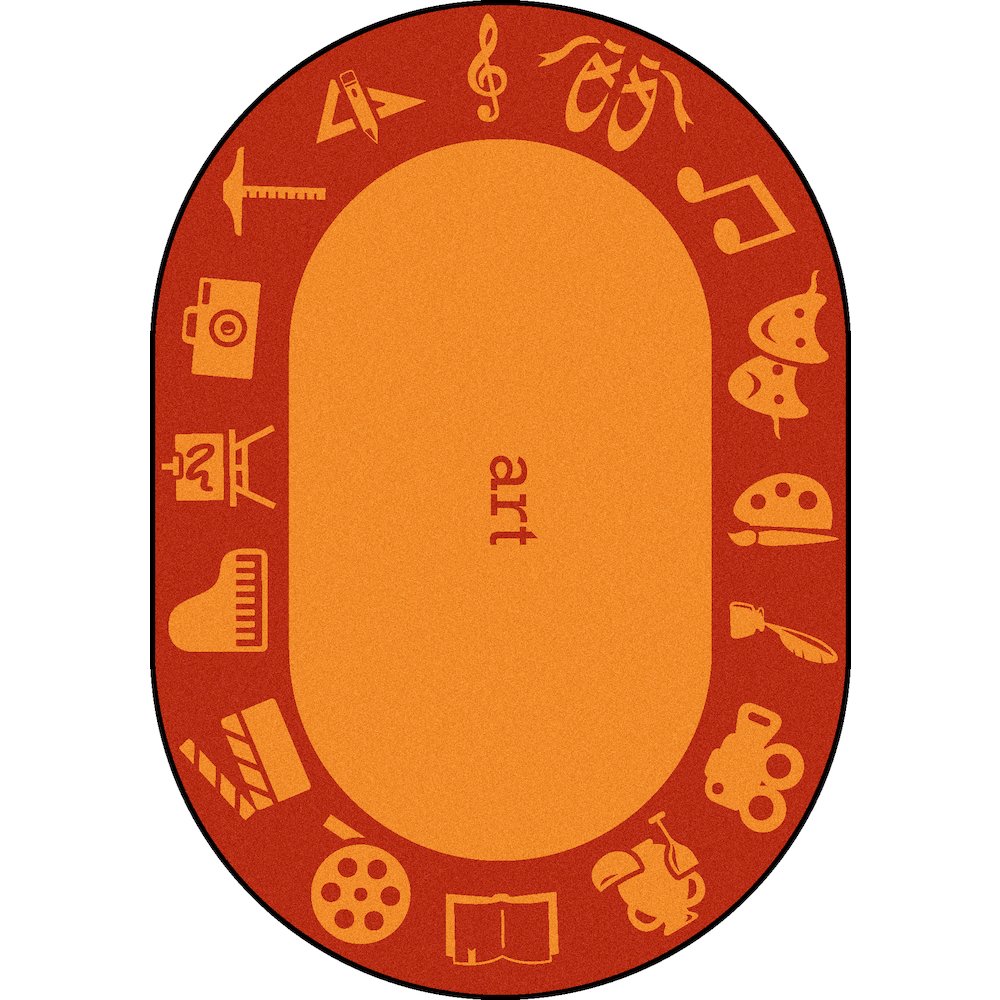 Kid Essentials STEAM 5'4" x 7'8" Oval Area Rug in Color Art. Picture 1