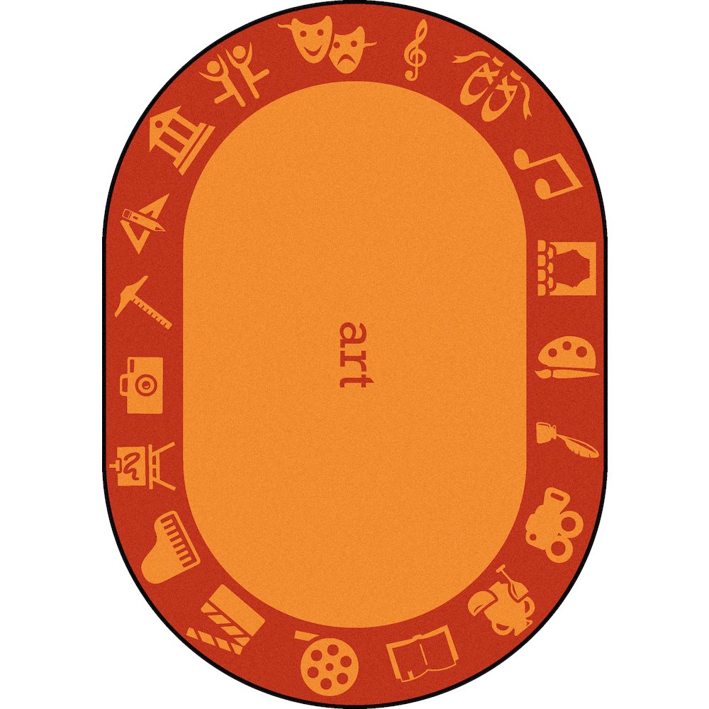 Kid Essentials STEAM 7'8" x 10'9" Oval Area Rug in Color Art. Picture 1