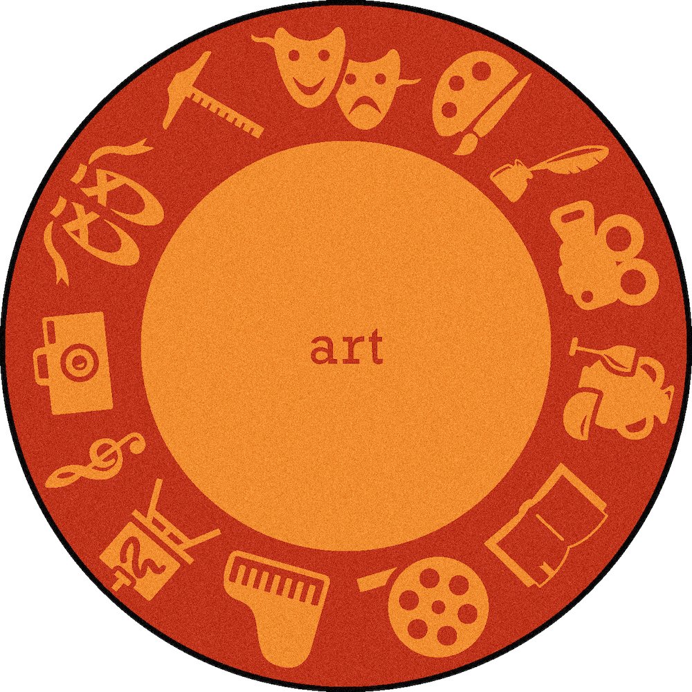 Kid Essentials STEAM 5'4" Round Area Rug in Color Art. Picture 1