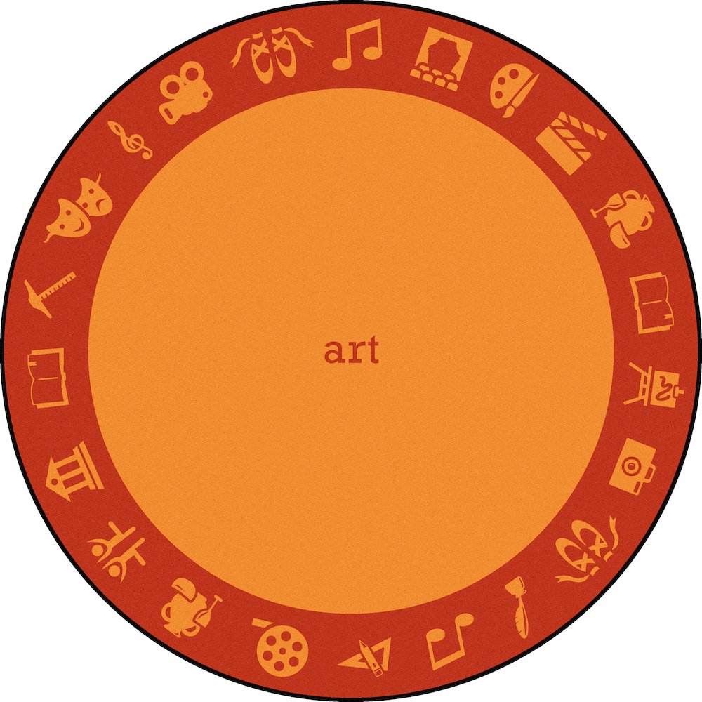 Kid Essentials STEAM 13'2" Round Area Rug in Color Art. Picture 1
