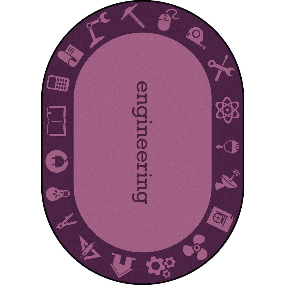 Kid Essentials STEAM 7'8" x 10'9" Oval Area Rug in Color Engineering. Picture 1