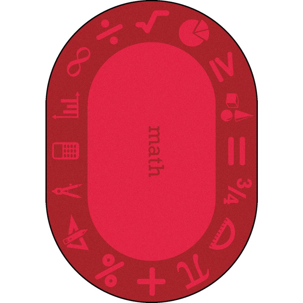 Kid Essentials STEAM 5'4" x 7'8" Oval Area Rug in Color Math. Picture 1