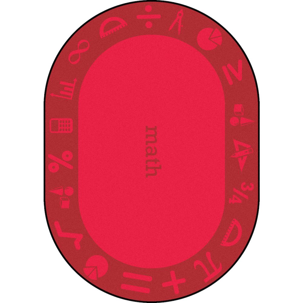 Kid Essentials STEAM 7'8" x 10'9" Oval Area Rug in Color Math. Picture 1