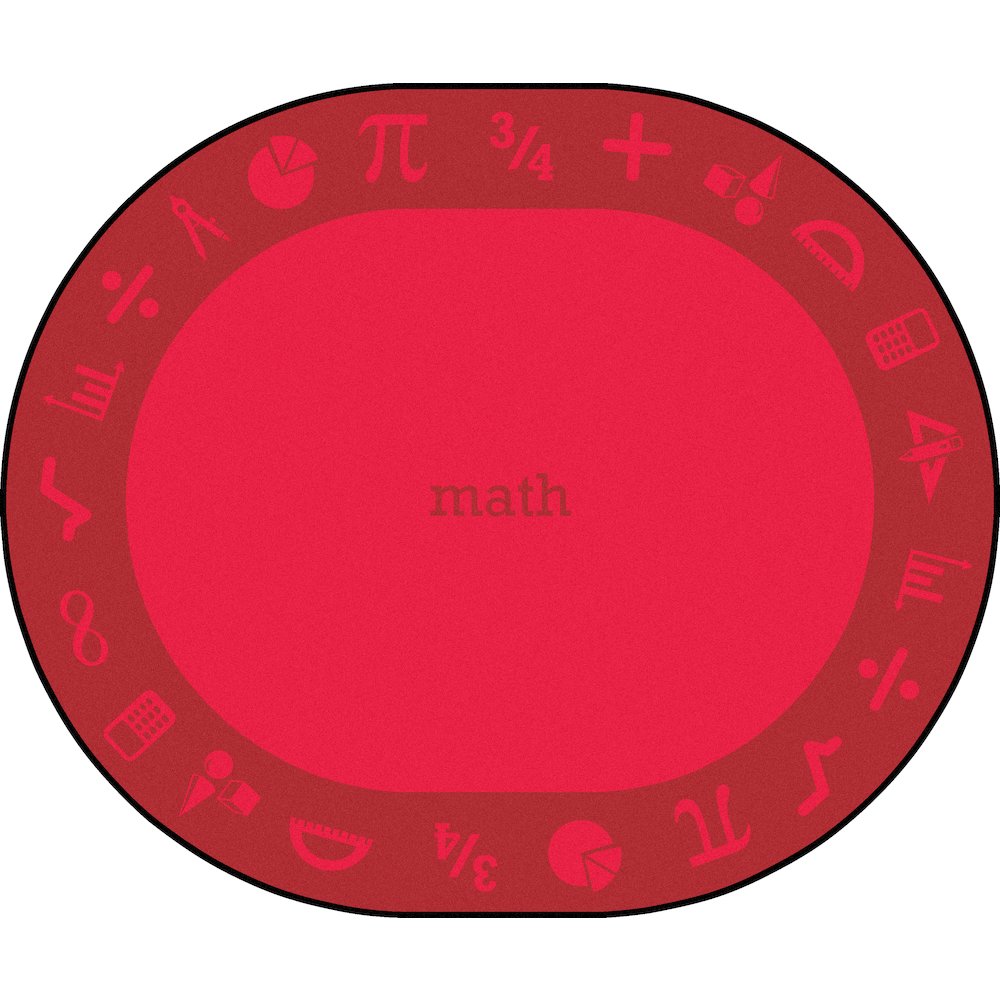 Kid Essentials STEAM 10'9" x 13'2" Oval Area Rug in Color Math. Picture 1