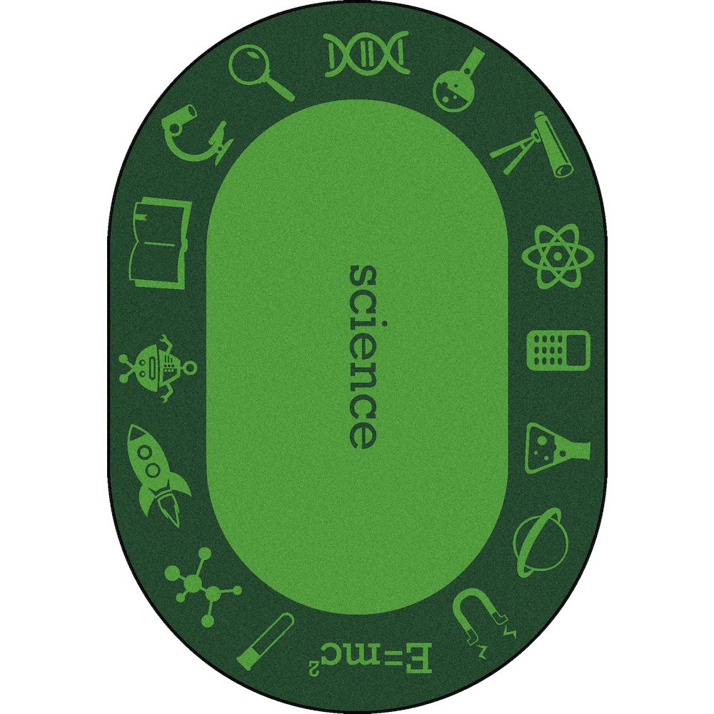 Kid Essentials STEAM 5'4" x 7'8" Oval Area Rug in Color Science. Picture 1