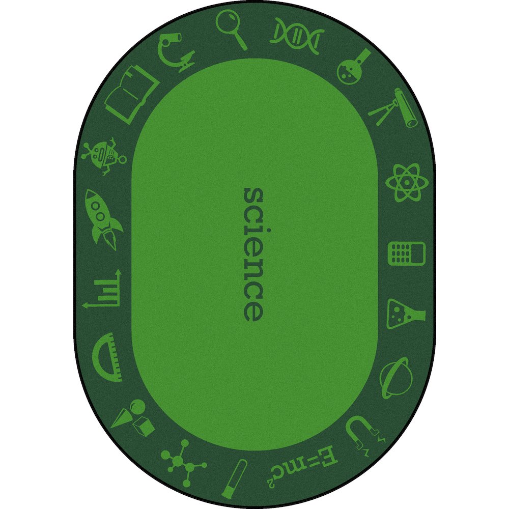 Kid Essentials STEAM 7'8" x 10'9" Oval Area Rug in Color Science. Picture 1