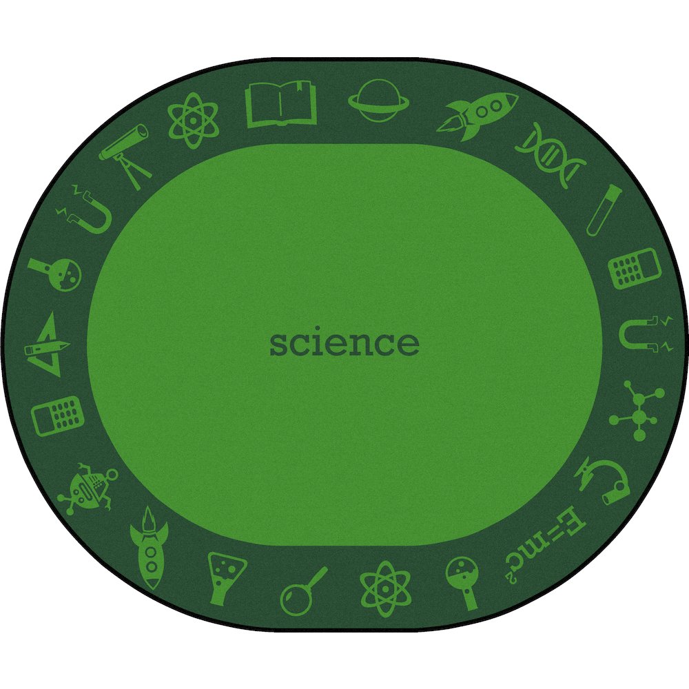 Kid Essentials STEAM 10'9" x 13'2" Oval Area Rug in Color Science. Picture 1