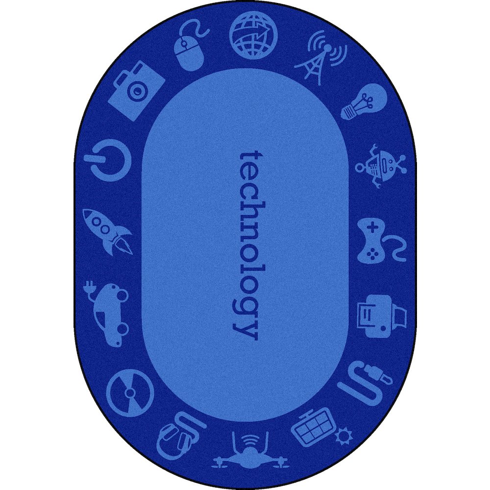 Kid Essentials STEAM 5'4" x 7'8" Oval Area Rug in Color Technology. Picture 1